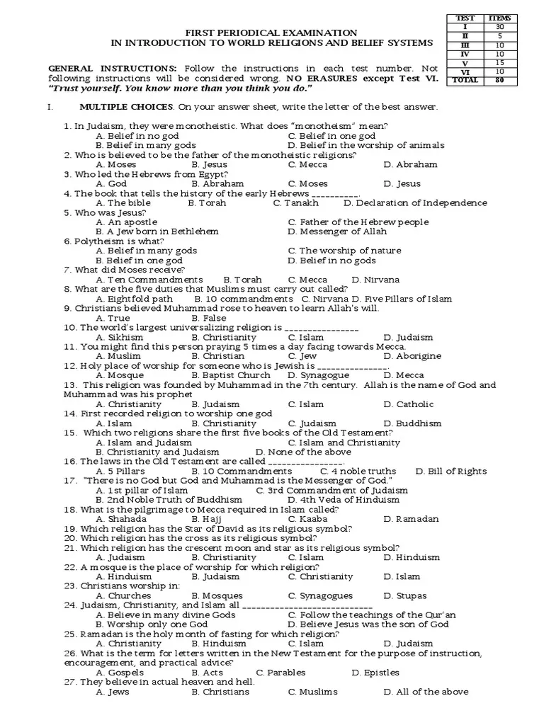 Download Introduction To The Study Of Religion Exam Past Paper