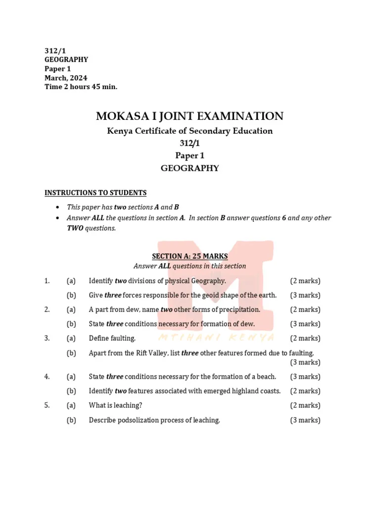 Introduction-To-Physical-Geography-Exam-Past-Paper-Mpya-News