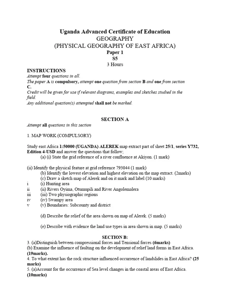 Geography-Of-Africa-Exam-Past-Paper-Mpya-News