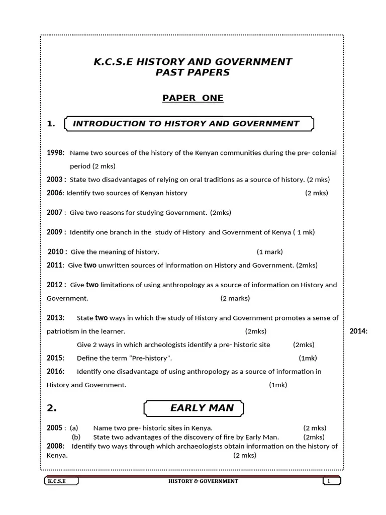History-Of-Kenya-Up-To-1895-Exam-Past-Paper-Mpya-News