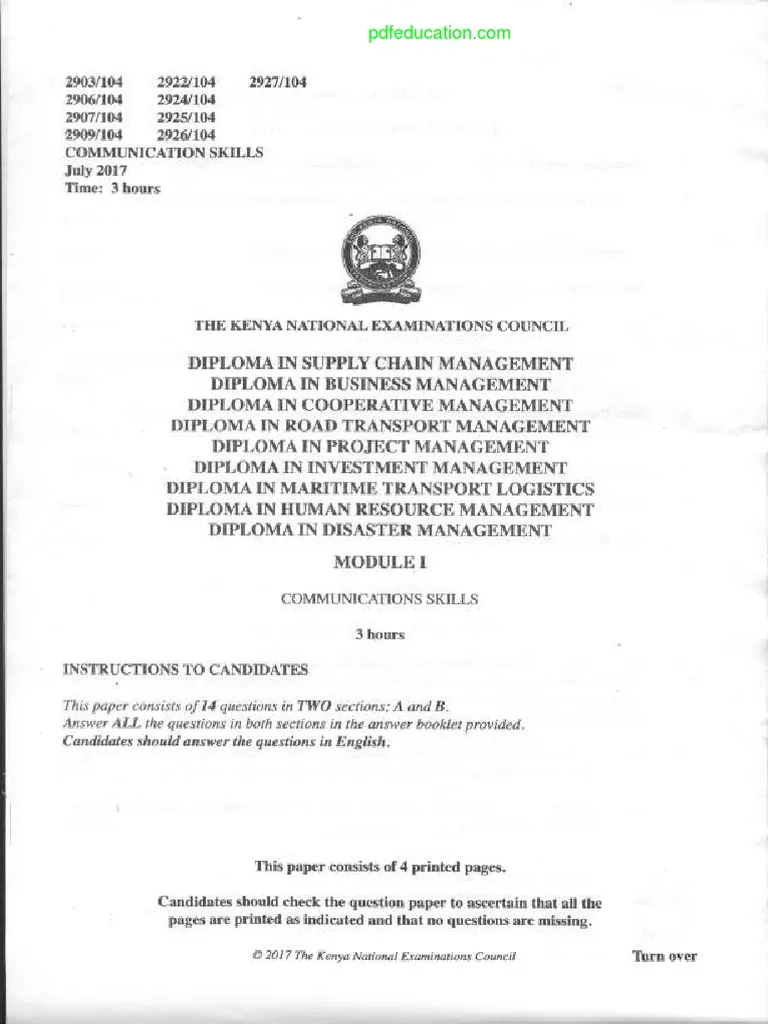 Download Communication Skills In Kiswahili Exam Past Paper
