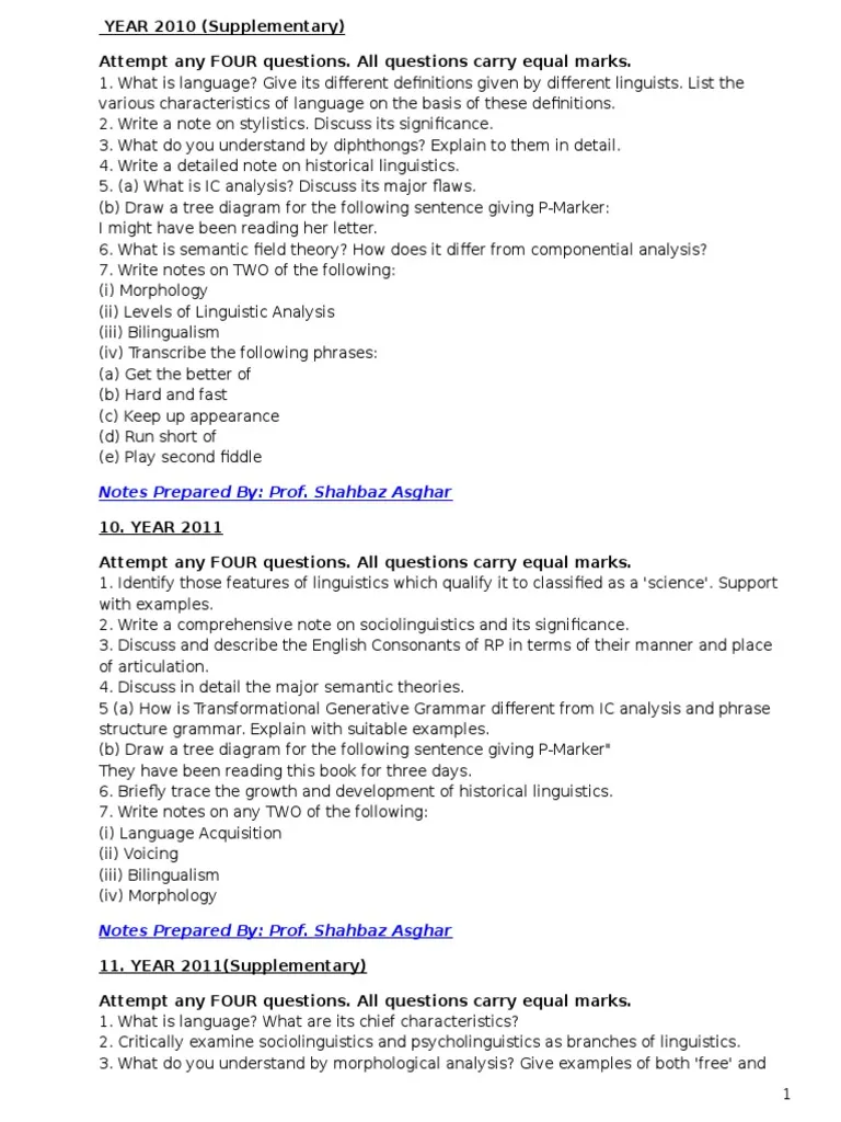 Download Introduction To The Study Of Language Exam Past Paper