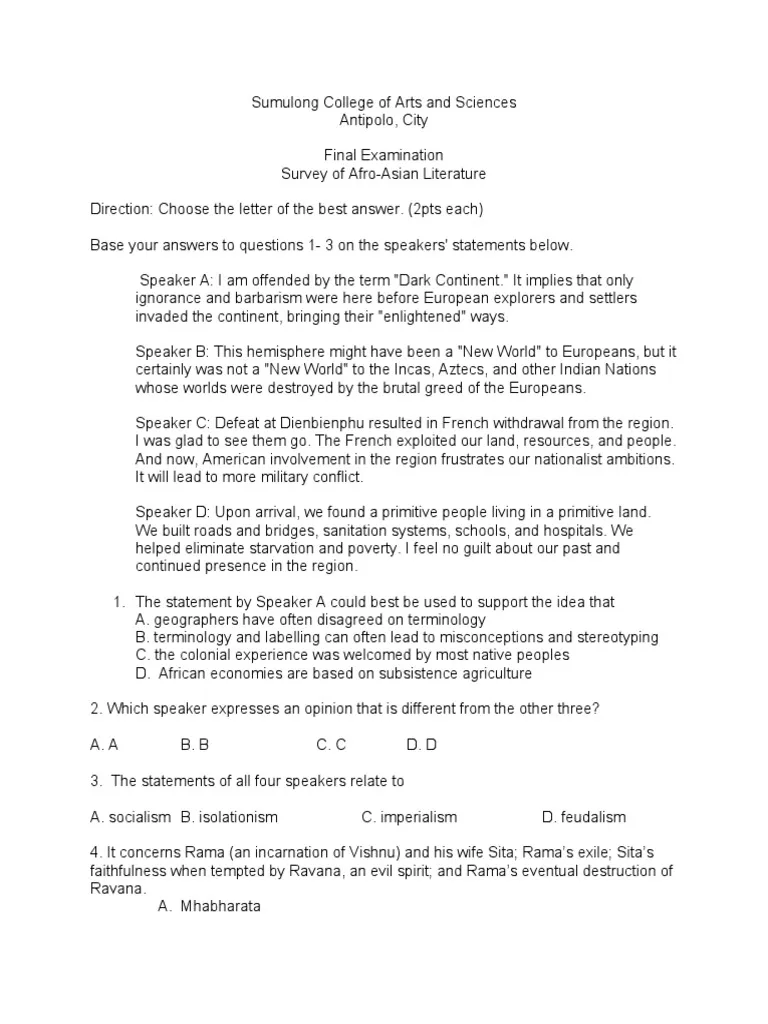 Afro-American-Literature-Exam-Past-Paper-Mpya-News