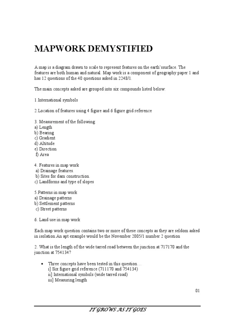 Introduction To Cartography And Mapwork Exam Past Paper