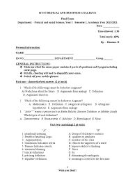 Critical Thinking And Logic Exam Past Paper